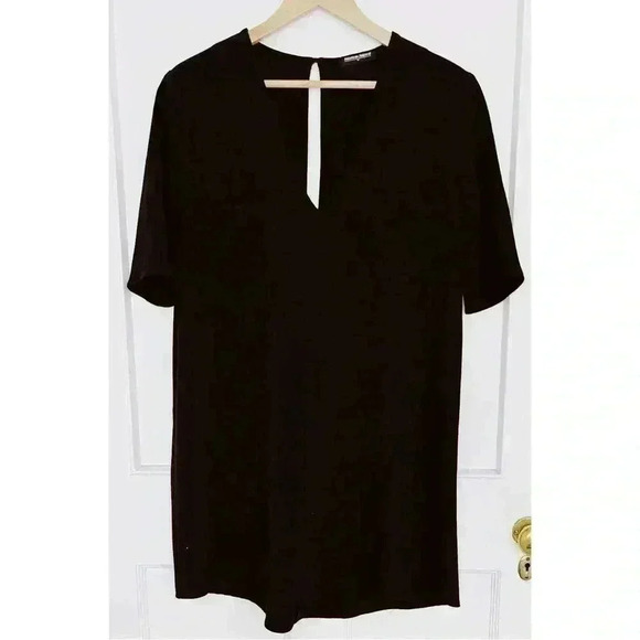 American Apparel Black Dress With Long  Keyhole Back - Picture 1 of 8